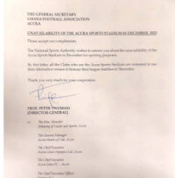 NSA to close down Accra Sports Stadium for Christmas activities; 3 GPL clubs to be affected