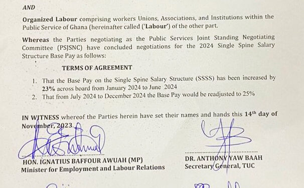 organised labour government settle on 23 base pay increment for 2024