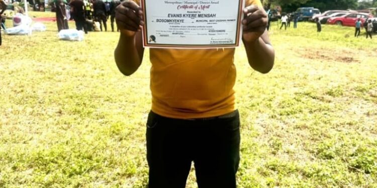 executive director of agricwealth ghana awarded best cassava farmer in mampong