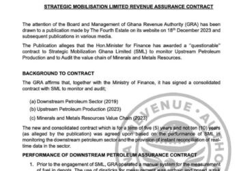 GRA denies “questionable” contract with SML; insists deal saved Ghana ¢3bn