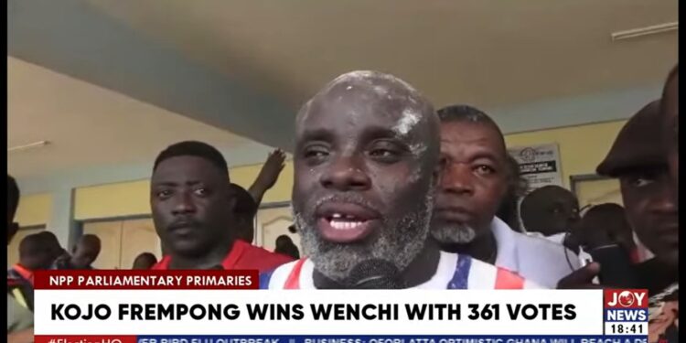 kojo frempong emerges victorious in npp parliamentary elections in wenchi