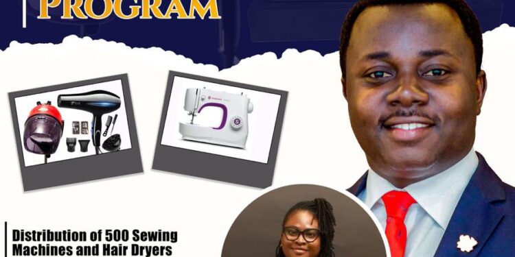 ntim fordjour supports 500 artisans with sewing machines hair dryers in assin south