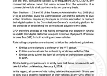 Ride-hailing vehicle owners to pay Value Income Tax from January 1