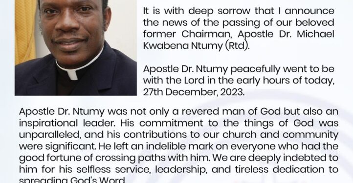 the church of pentecost asks for utmost respect for the privacy of apostle ntumys family