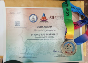 Tyrone Marhguy wins American Math Olympiad awards