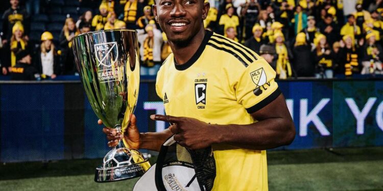 yaw yeboah wins mls eastern conference playoffs with columbus crew after beating cincinnati