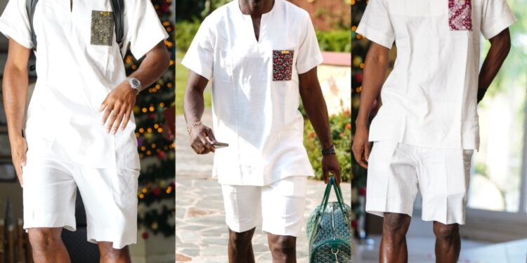 afcon 2023 black stars players leave for cote divoire in stylish kaftan outfits