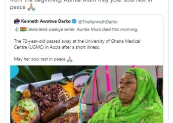‘Auntie Muni goes down with the original recipe’ – netizens react to death of renowned waakye seller
