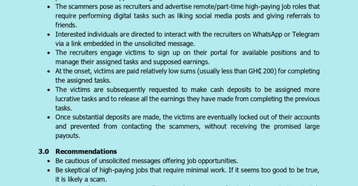 beware of job scams cyber security authority warns ghanaians