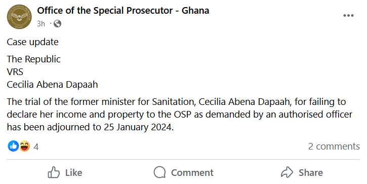 Cecilia Dapaah’s trial adjourned to January 25 1 cecilia dapaahs trial adjourned to january 25