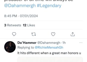Hammer is the best Ghanaian producer of all time – Richie  
