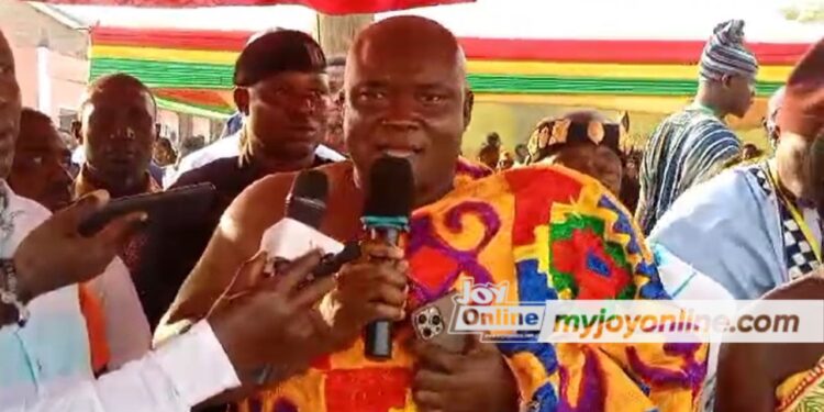 pru west mp installed as mpuntuohene of abease in bono east region