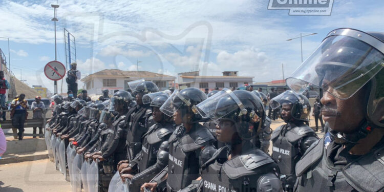 tension in akyem asene over deployment of over 100 heavily armed personnel