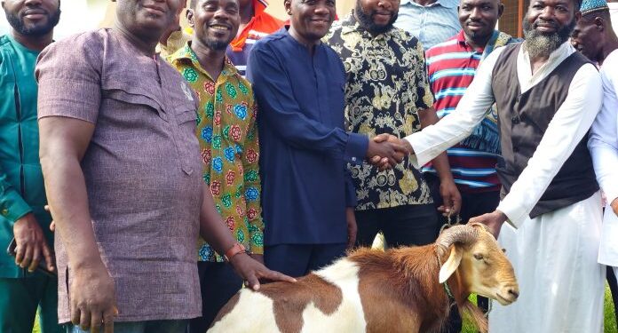 lawyer ralph poku adusei presents ram to muslim communities as part of eid ul adha