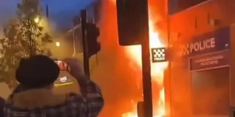 Police Office Attacked and Car Set on Fire Amid Sunderland Unrest
