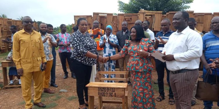 mono desks donated by biakoye dce to celebrate my first day at school