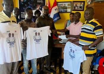 Chief Ofori-Nti Donates to NPP Campaign in Twifo/Ati-Morkwa with Cash and Branded T-Shirts