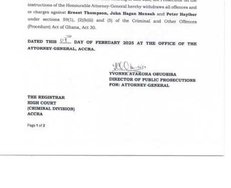 a g withdraws charges against former ssnit boss dr ernest thompson and 3 others