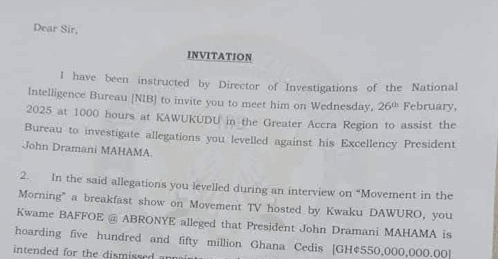 abronye dc summoned by nib over ghe282b5500m hoarding allegation against mahama