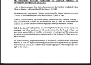 Afenyo-Markin quizzes presidency over BoG Governor’s assumption of duty without Council of State approval