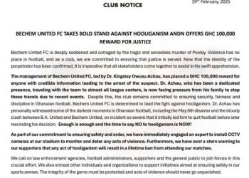 Bechem United offers GH¢100,000 reward for information on Nana Pooley’s killer