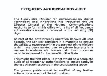 Communication Minister orders audit of frequency authorisations