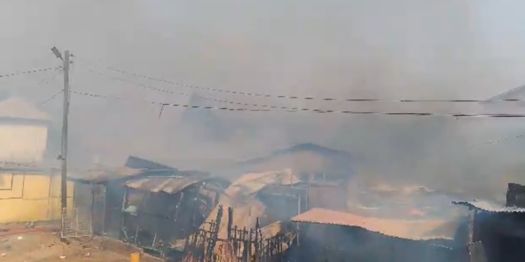 fire engulfs multiple houses and shops at tantra hill