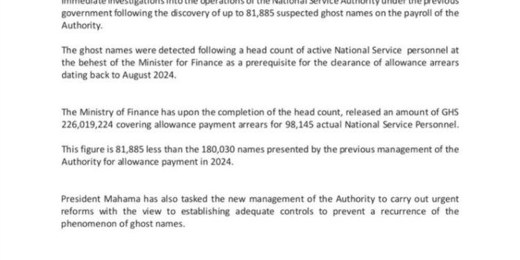 mahama orders probe into ghost names corruption scandal at national service authority