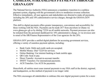 National Service Authority goes cashless