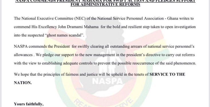 NSS personnel commend Mahama for his interest in investigating the ‘ghost name’ scandal 1 nss personnel commend mahama for his interest in investigating the ghost name scandal