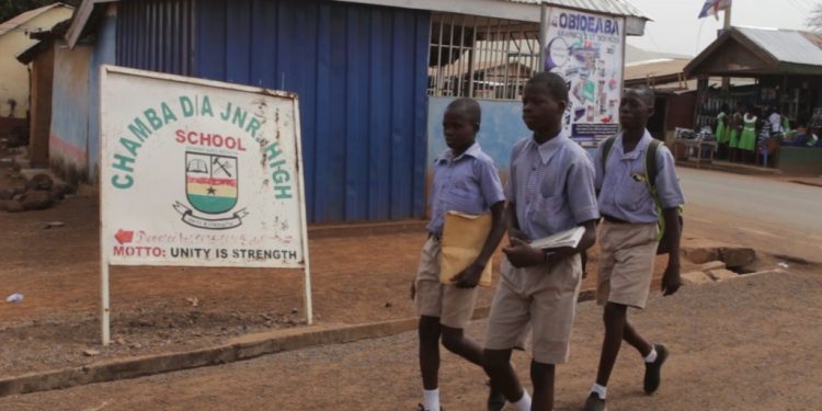 students in nanumba north municipality walk 12km to and from school to access jhs education