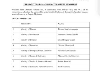 Suhuyini, Dumelo and Srem-Sai named in Mahama’s deputy ministerial list