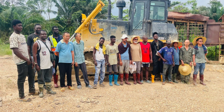 western regional police raid galamsey sites arrest 15 suspects