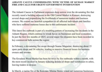 Ashanti NPP parliamentary caucus demands action against increasing fire outbreaks in the region