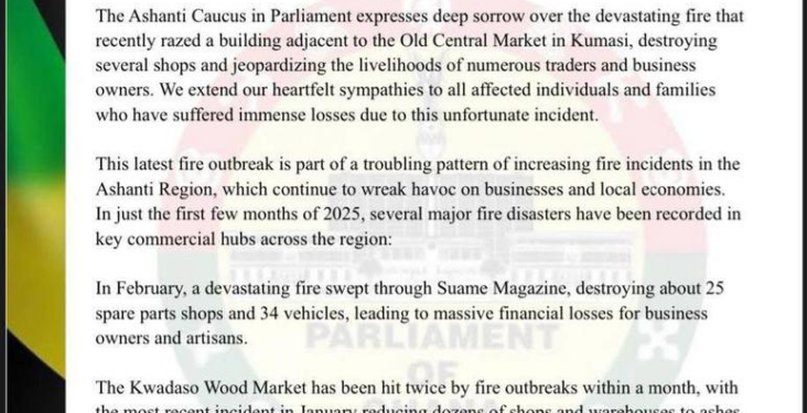 ashanti npp parliamentary caucus demands action against increasing fire outbreaks in the region