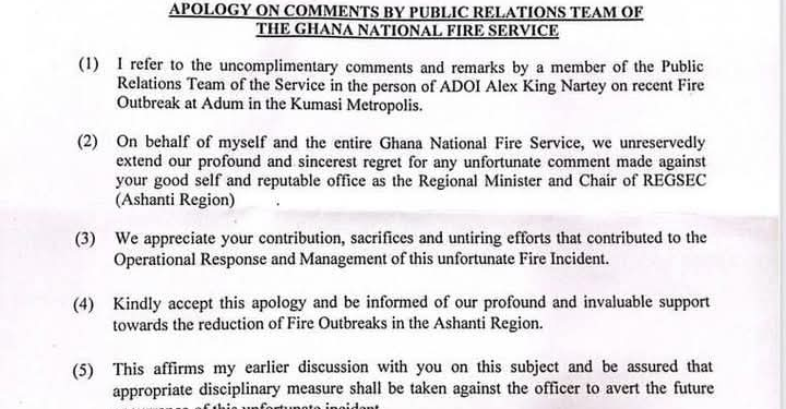 fire service apologises to a r minister vows action against officer for remarks