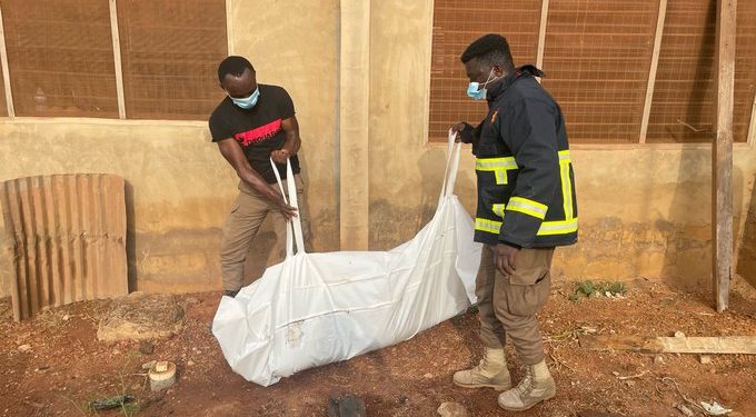 gnfs assists in retrieving decomposed body from septic tank in sunyani