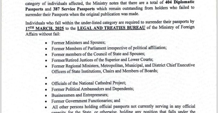 govt recalls diplomatic and service passports sets march 17 deadline