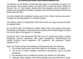 Health Ministry sets the record straight on Agenda 111project