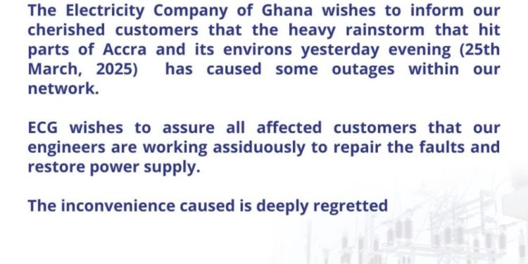 Heavy rainstorm caused power outages in parts of Accra – ECG 1 heavy rainstorm caused power outages in parts of accra ecg