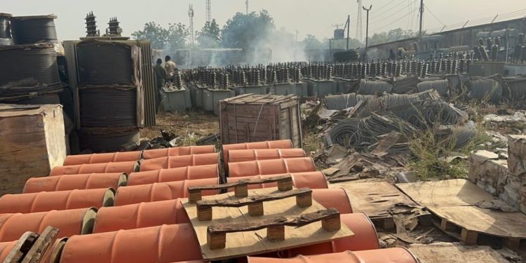 inferno destroys nedco warehouse in tamale