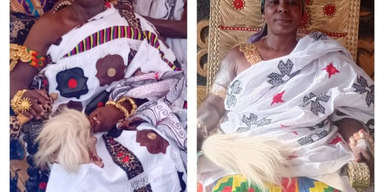 kwaafo kwahu hemaa nana akosua asantewaa congratulates new kwahu chief on his inauguration