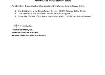Mahama appoints new heads for Fire Service, Immigration and Prisons