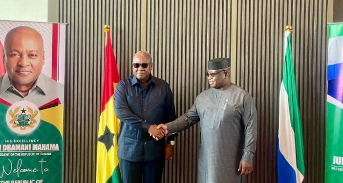 mahama holds bilateral talks with sierra leones president bio on trade and development