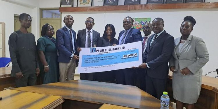 prudential bank donates ghc2a283000 to kstu to facilitate teaching and learning