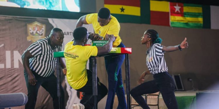 sports minister thrilled as grace minta wisdom abromekyi and joshua yeboah win big at independence armwrestling challenge