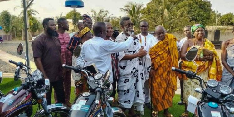 volta council of state rep donates motorcycles to support journalists in the region