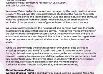 Women of Valour demands swift investigation into KNUST murder