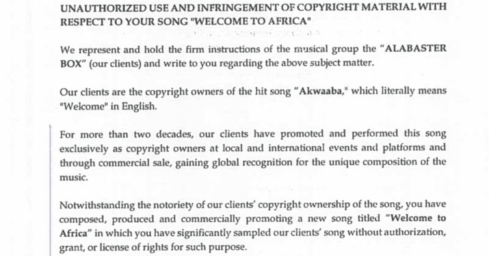 alabaster box threatens legal action against medikal over akwaaba sample