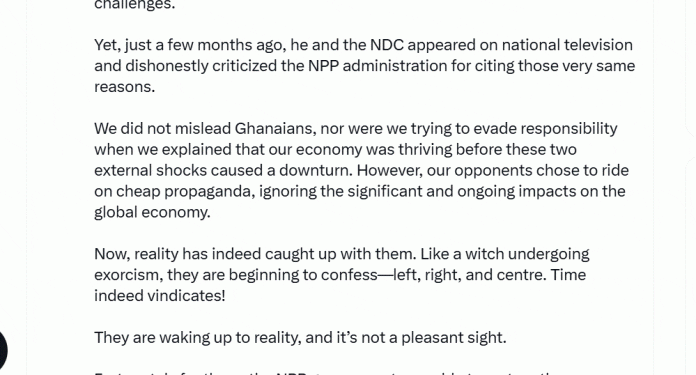 boako says ndc now facing reality of global economic shocks